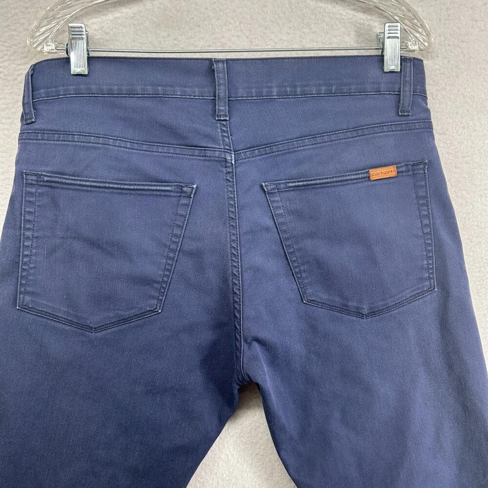 CARHARTT Pants Mens 32x32 Vicious WIP Tapered 5 Pocket Twill Cotton Blend Blue
